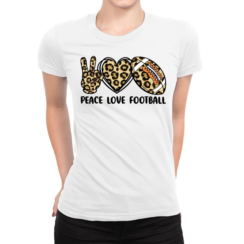 Football Leopard Peace Love Football Womenn Girls Toddler 78 Football  Ladies Fitted T-Shirt by coolquirrell | Artistshot