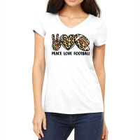 Football Leopard Peace Love Football Womenn Girls Toddler 78 Football  Women's V-neck T-shirt | Artistshot