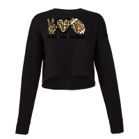 Football Leopard Peace Love Football Womenn Girls Toddler 78 Football  Cropped Sweater | Artistshot