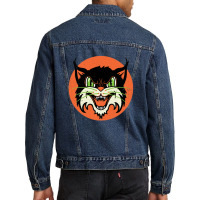 Wild Cat Rockabilly Retro Gift Men Denim Jacket | Artistshot