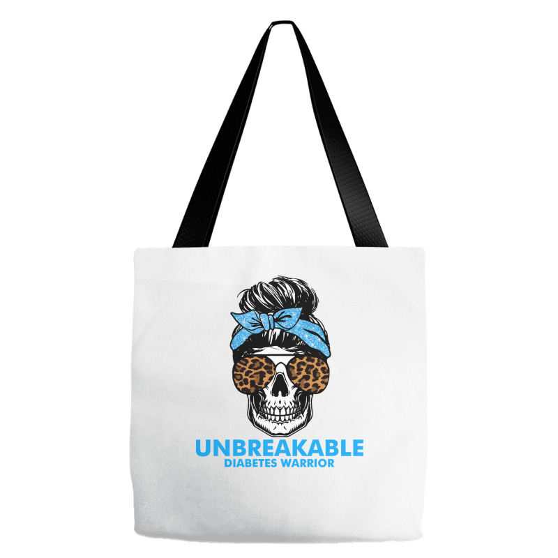 Diabetes Unbreakable Diabetes Warrior Skull Halloweenfor Woman 332 Awa Tote Bags | Artistshot