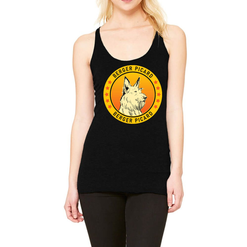 Berger Picard Berger Picard Dog Portrait Racerback Tank by beaverbuck | Artistshot