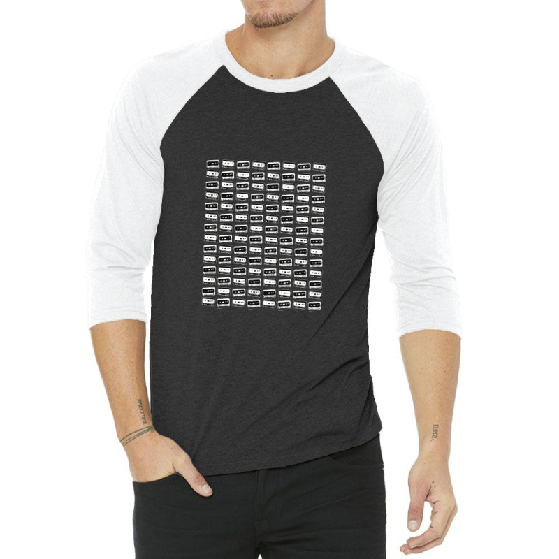 Cassette Pattern Black And White 3/4 Sleeve Shirt by AlmaWilliams | Artistshot