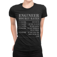 Engineer Hourly Rate Engineering Mechanical Civil Ladies Fitted T-shirt | Artistshot