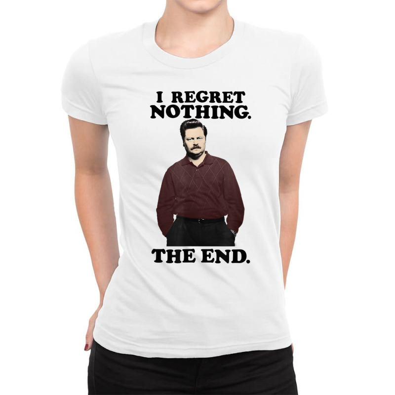 Parks & Recreation I Regret Nothing T Shirt Ladies Fitted T-Shirt by cm-arts | Artistshot