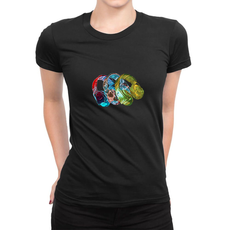 Awesome Deejay Headphones 1 Ladies Fitted T-Shirt by LarryCory | Artistshot