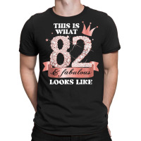 82 & Fabulous I Black Peach Party Group Candid Photo Outfit T-shirt | Artistshot