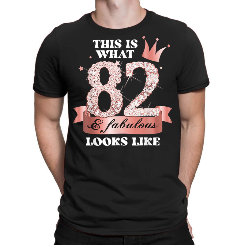 82 & Fabulous I Black Peach Party Group Candid Photo Outfit T-shirt | Artistshot