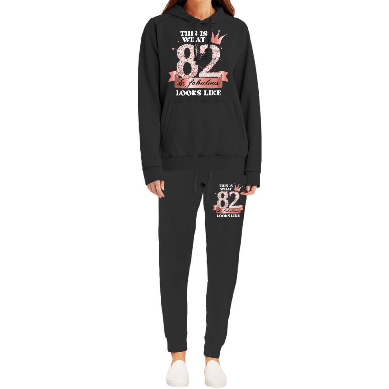 82 & Fabulous I Black Peach Party Group Candid Photo Outfit Hoodie & Jogger Set | Artistshot