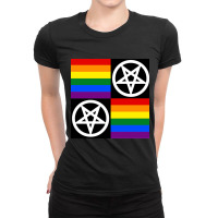 Gay Pride Flags Amp Pentagrams Ladies Fitted T-shirt | Artistshot