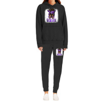 Black Woman Domestic Violence Warrior Afro Messy Bun Purple T Shirt Hoodie & Jogger Set | Artistshot