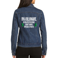 Bad At Math Quote Dollar Sign Ladies Denim Jacket | Artistshot