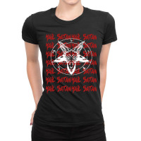 Hail Satan Ladies Fitted T-shirt | Artistshot