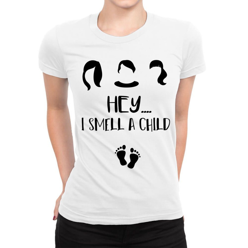 I Smell A Child  Halloween Pregnancy Announcement Reveal  Maternity  D Ladies Fitted T-Shirt by YAMARIMULERO | Artistshot