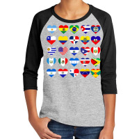 All Latin American Flags Countries Hispanic Heritage Month T Shirt Youth 3/4 Sleeve | Artistshot