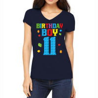 Master Builder 11th Birthday Boy 11 Year Building Bricks T Shirt Women's V-neck T-shirt | Artistshot