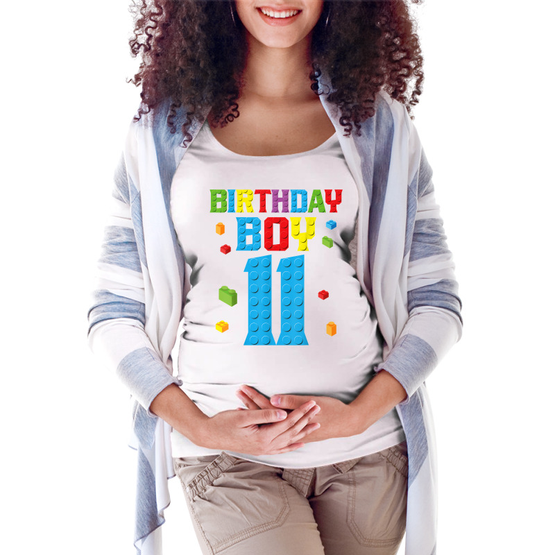 Master Builder 11th Birthday Boy 11 Year Building Bricks T Shirt Maternity Scoop Neck T-shirt by cm-arts | Artistshot