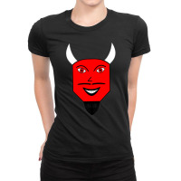 Cartoon Satan Face Ladies Fitted T-shirt | Artistshot