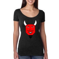 Cartoon Satan Face Women's Triblend Scoop T-shirt | Artistshot