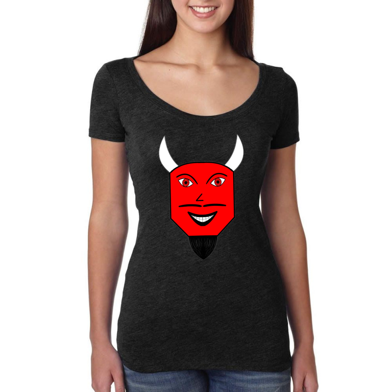 Cartoon Satan Face Women's Triblend Scoop T-shirt by AnitaBiegacki | Artistshot