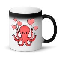 Octopus With Heart Balloons Valentines Day Octopus Magic Mug | Artistshot