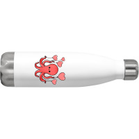 Octopus With Heart Balloons Valentines Day Octopus Stainless Steel Water Bottle | Artistshot