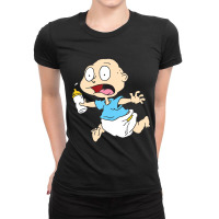 Tommy Running Away With Milk Bottle Ladies Fitted T-shirt | Artistshot