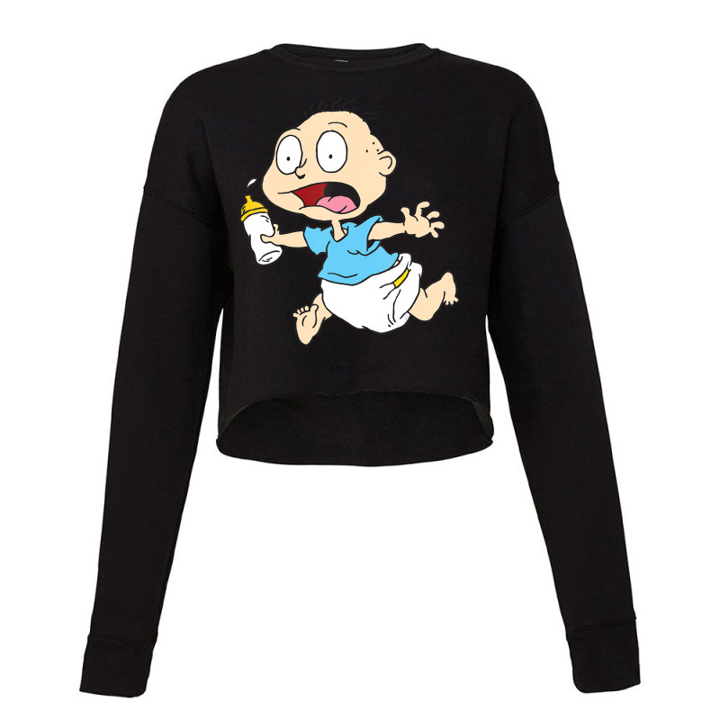 Tommy Running Away With Milk Bottle Cropped Sweater by cm-arts | Artistshot