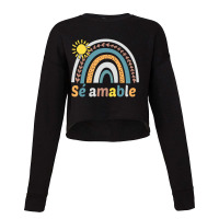 Sé Amable Spanish Bilingual Teacher Be Kind Boho Rainbow Pullover Hoo Cropped Sweater | Artistshot