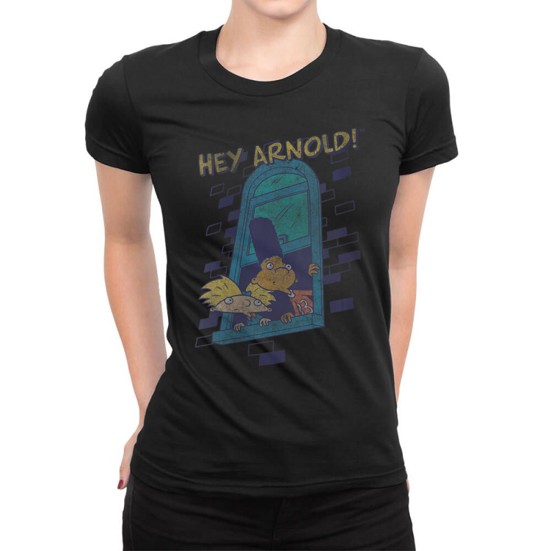 Womens 90s Hey Arnold On The Lookout V-neck Ladies Fitted T-Shirt by cm-arts | Artistshot