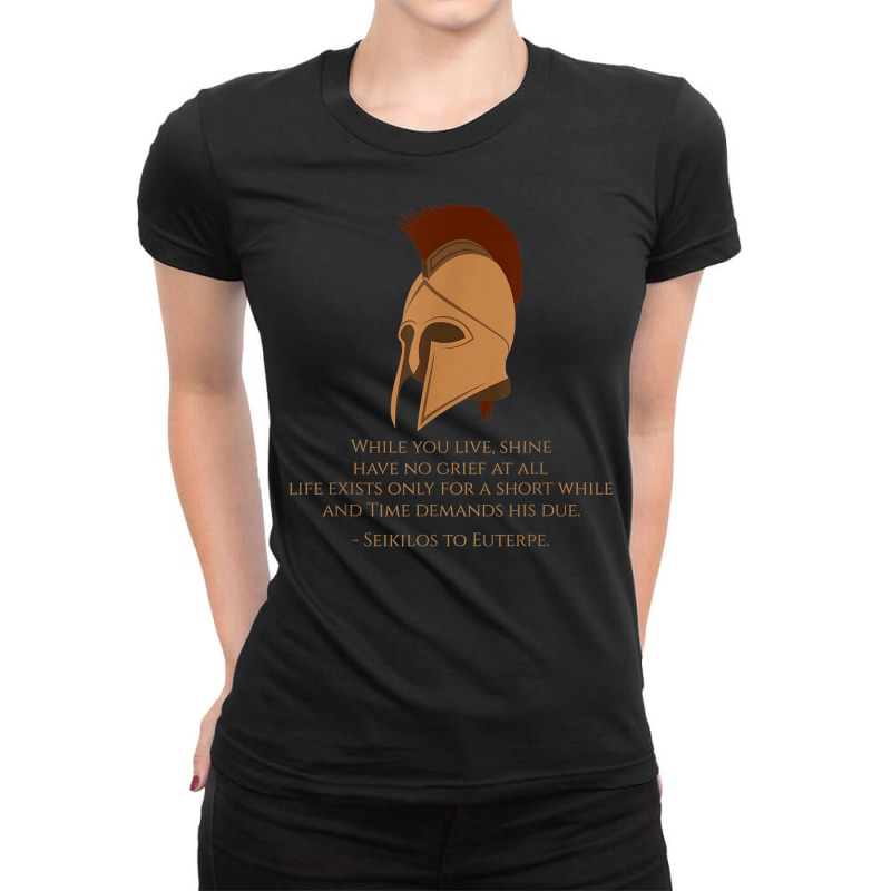 Ancient Greece   Seikilos Epitaph   Greek Music History Ladies Fitted T-shirt | Artistshot