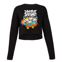 Womens Rugrats Checkerboard With Kids In Wagon V-neck Cropped Sweater | Artistshot