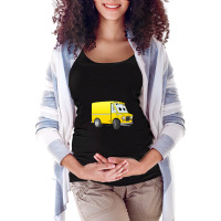 Yellow Mini Van Cartoon Maternity Scoop Neck T-shirt | Artistshot