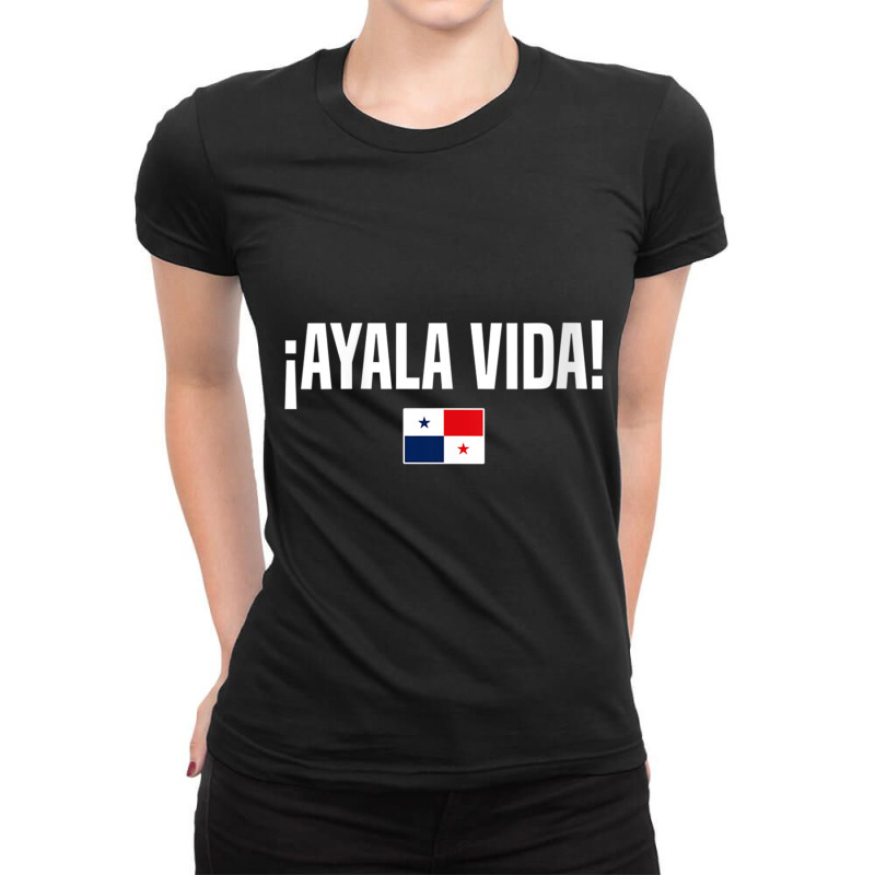 Womens Ayala Vida Panamanian Slang Panama Flag V Neck T Shirt Ladies Fitted T-Shirt by cm-arts | Artistshot