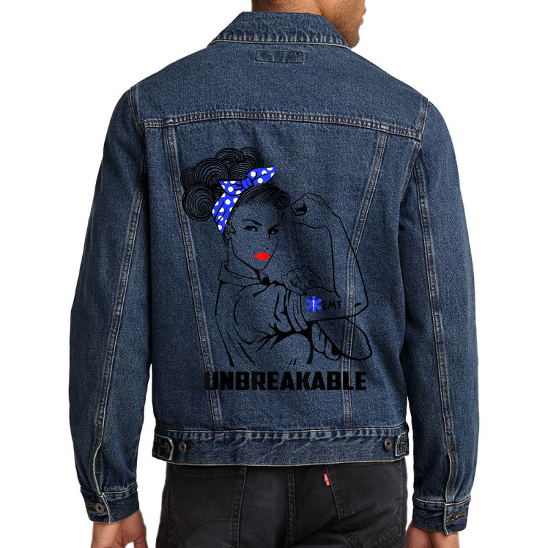 Emt Unbreakable Emergency Medical Technician Emt Gift Men Denim Jacket | Artistshot