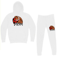 Football Football Mom Cute Football Heart 135 Football Player Hoodie & Jogger Set | Artistshot