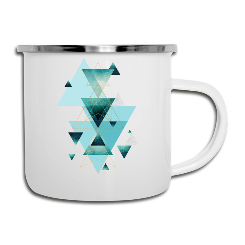 Geometric Triangle Compilation In Teal Camper Cup | Artistshot