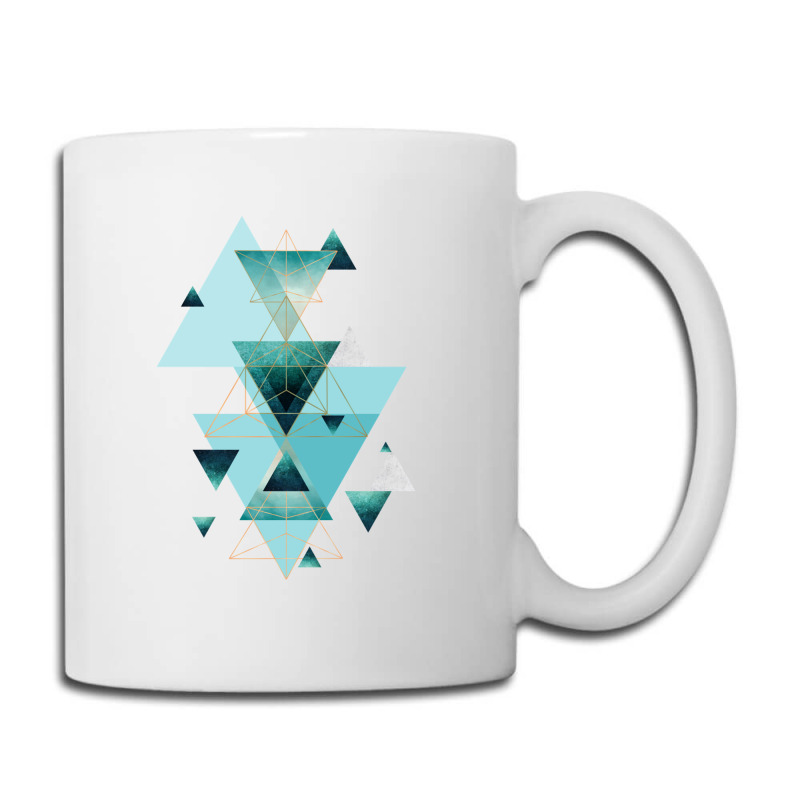 Geometric Triangle Compilation In Teal Coffee Mug | Artistshot