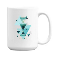 Geometric Triangle Compilation In Teal 15 Oz Coffee Mug | Artistshot