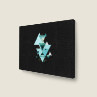 Geometric Triangle Compilation In Teal Landscape Canvas Print | Artistshot