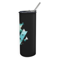 Geometric Triangle Compilation In Teal Skinny Tumbler | Artistshot