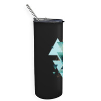 Geometric Triangle Compilation In Teal Skinny Tumbler | Artistshot