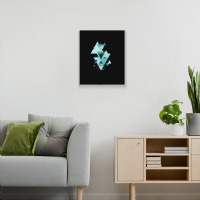 Geometric Triangle Compilation In Teal Metal Print Vertical | Artistshot