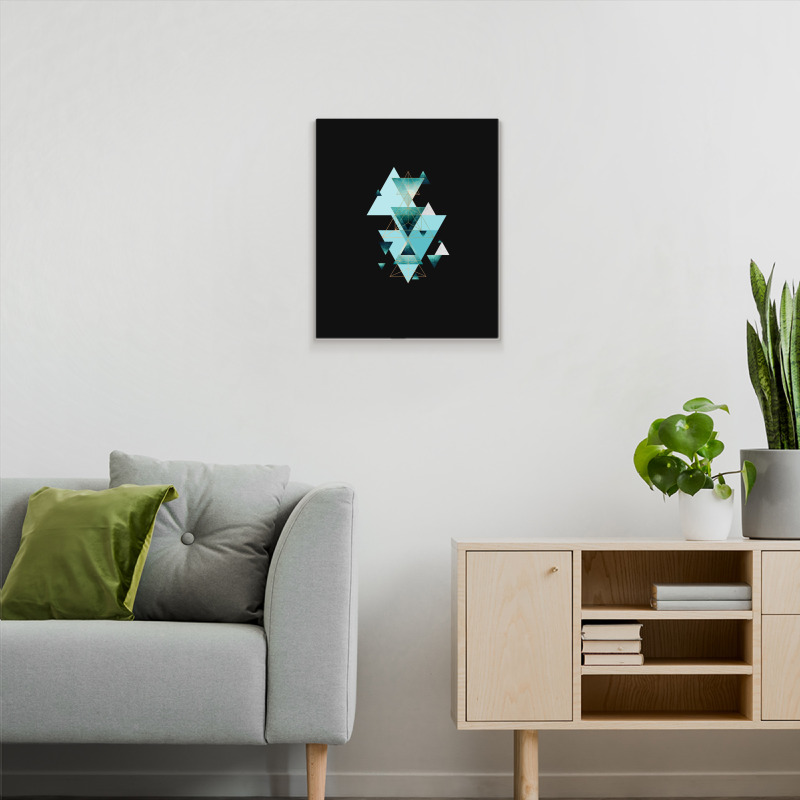 Geometric Triangle Compilation In Teal Metal Print Vertical | Artistshot