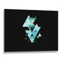 Geometric Triangle Compilation In Teal Metal Print Horizontal | Artistshot