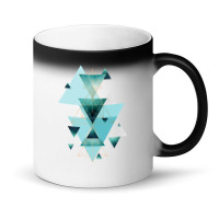 Geometric Triangle Compilation In Teal Magic Mug | Artistshot