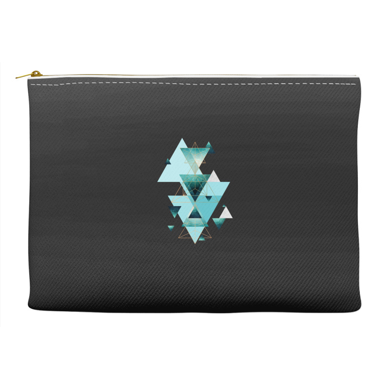 Geometric Triangle Compilation In Teal Accessory Pouches | Artistshot