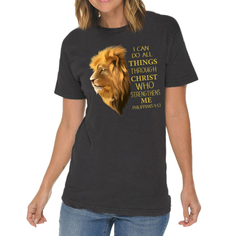 Philippians 413 Religious Lion Verses Christian Vintage T-shirt | Artistshot