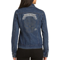 Candy Skull, Viva La Raza Quote Ladies Denim Jacket | Artistshot