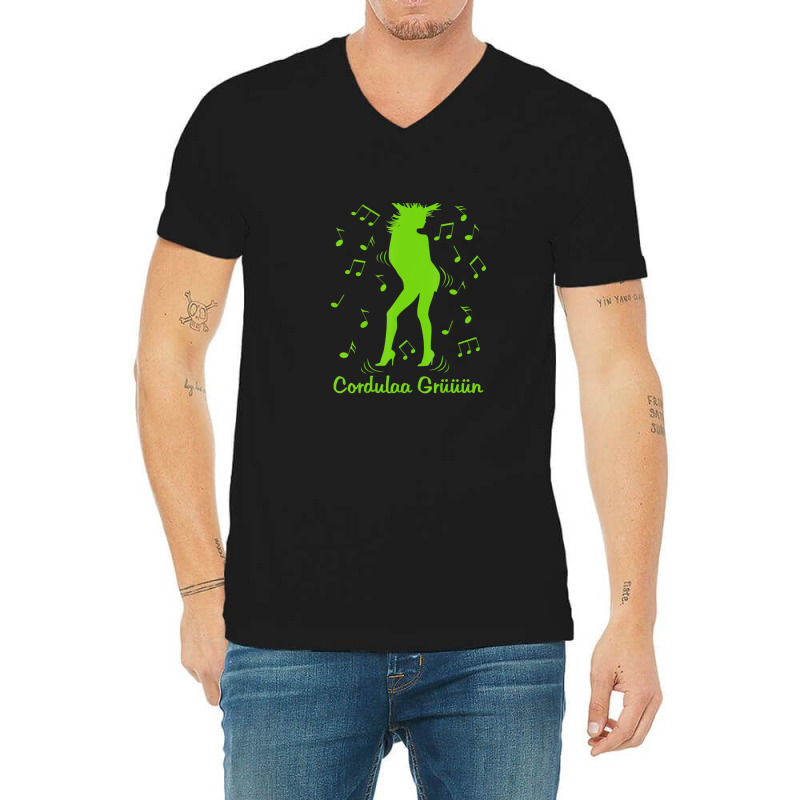 Cordula Dance Party Music Costume Green Carnival Sexy V-neck Tee | Artistshot